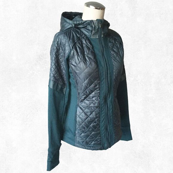 Athleta Quilted Hooded Jacket Abyss Green Rock Springs - Women's Size XS/P - Picture 1 of 9
